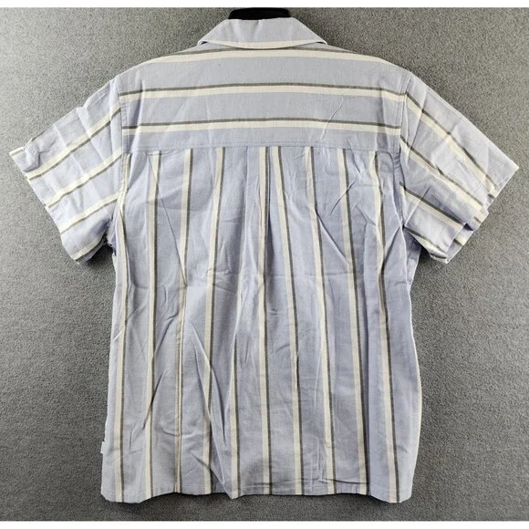 Les Deux Lawson Stripe SS Shirt Short Sleeves Men's XL Summer Sky Button Closure